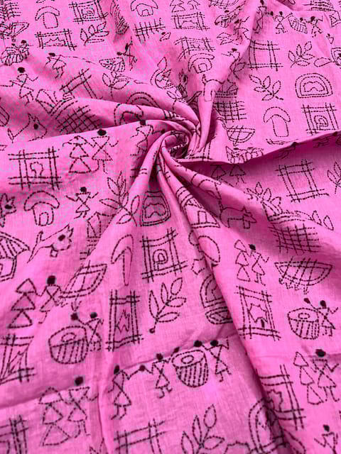 Warli Allover Kanthawork Blouse Piece
