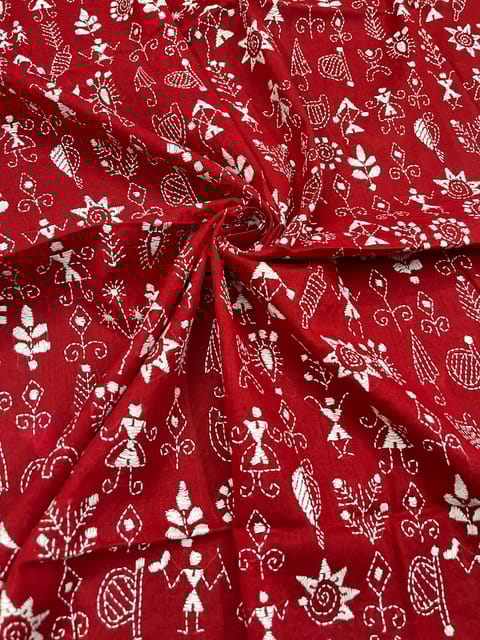 Warli Allover Kanthawork Blouse Piece