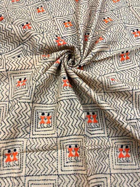 Warli Allover Kanthawork Blouse Piece