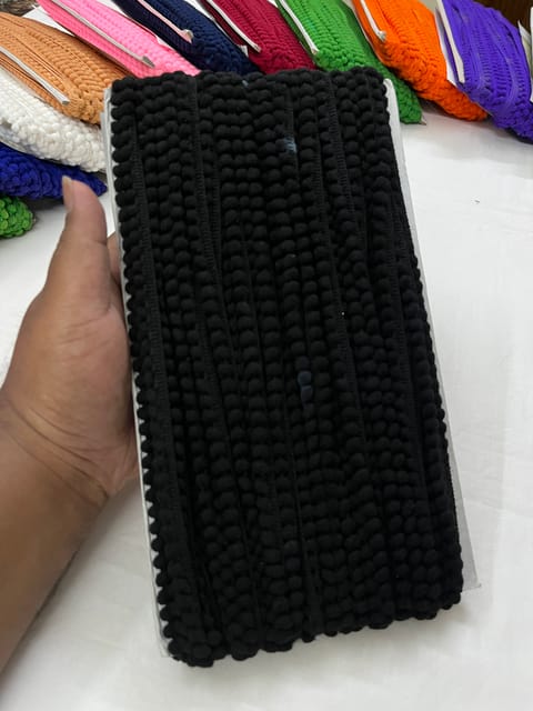 Pompom Lace - BLACK