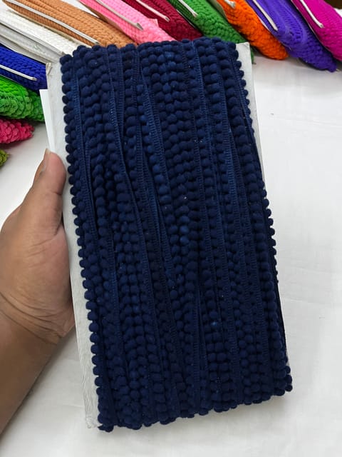 Pompom Lace - NAVY BLUE