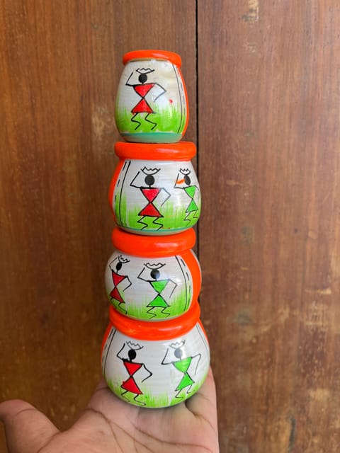 Handpainted Pots - SET OF 4