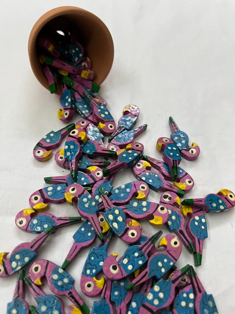 Purple Parrot Buttons