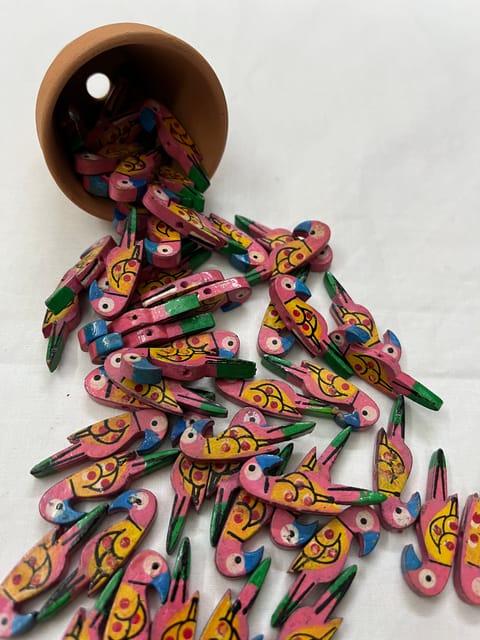 Pink Handpainted Buttons