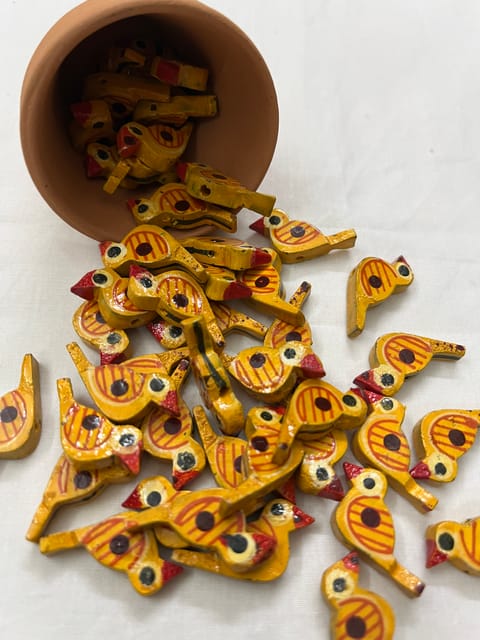 Yellow Chidiyaa Buttons