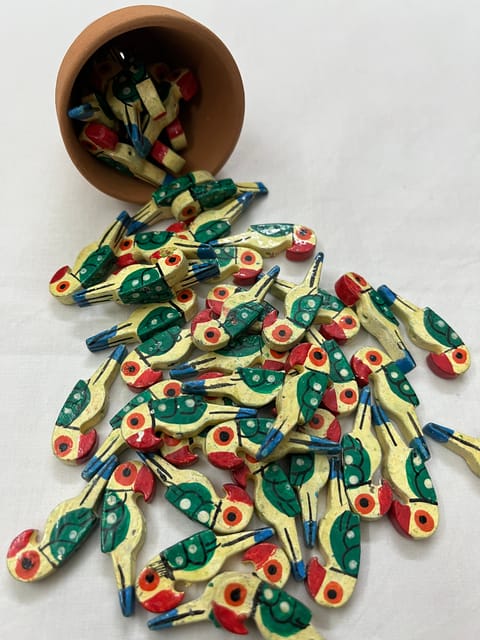 Off White Parrot Buttons