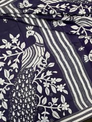 Peacock Kanthawork Saree - VIOLET