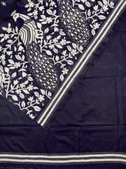 Peacock Kanthawork Saree - VIOLET