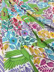 PARROT Theme Kanthawork Saree
