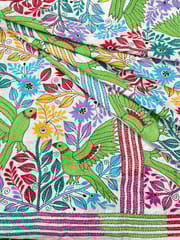 PARROT Theme Kanthawork Saree