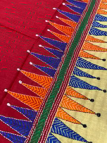 Dual Color Kanthawork Blouse Piece