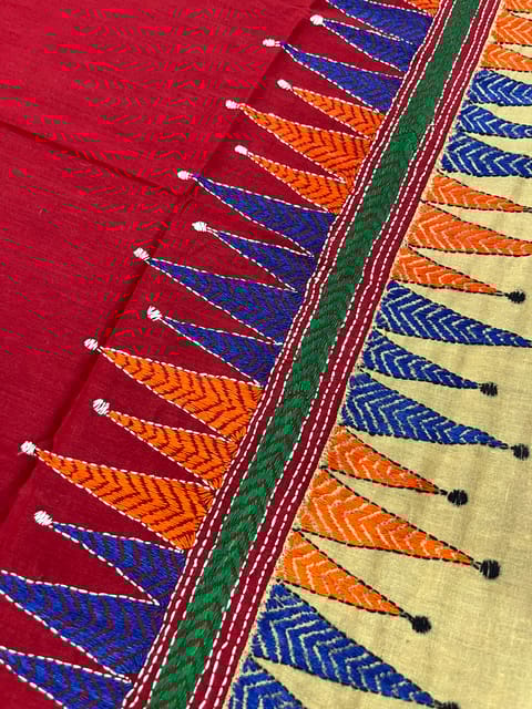 Dual Color Kanthawork Blouse Piece