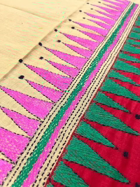 Dual Color Kanthawork Blouse Piece