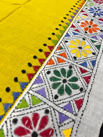 Dual Color Kanthawork Blouse Piece