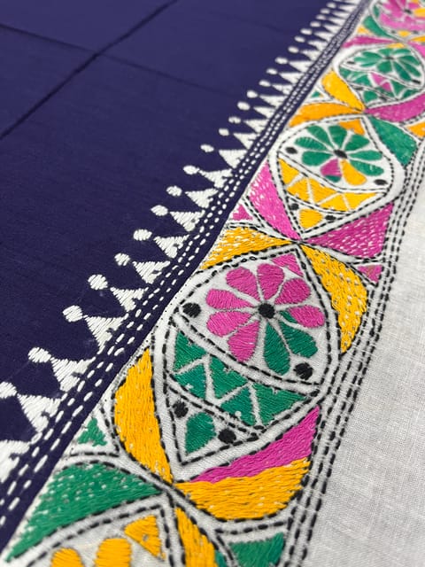 Dual Color Kanthawork Blouse Piece