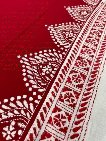 Dual Color Kanthawork Blouse Piece