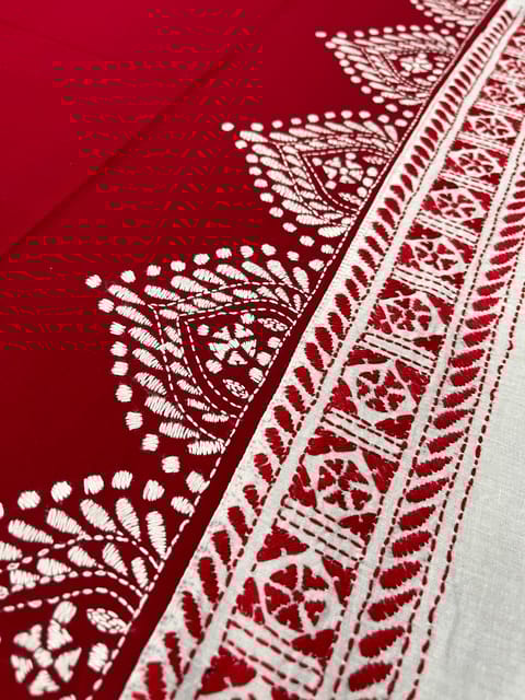 Dual Color Kanthawork Blouse Piece