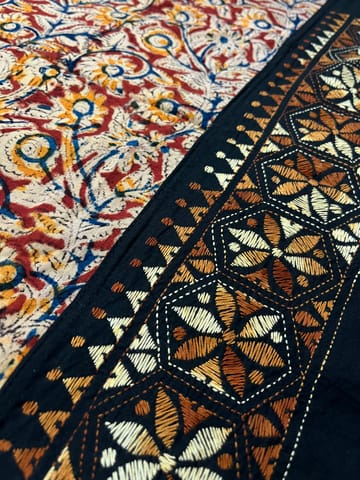 Dual Color Kanthawork Blouse Piece