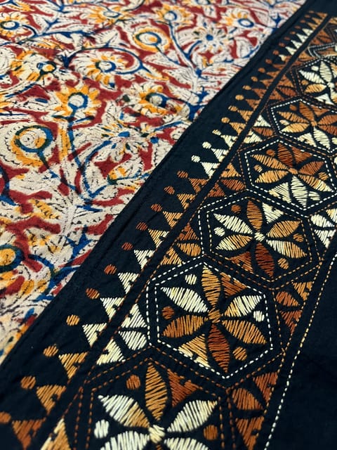 Dual Color Kanthawork Blouse Piece