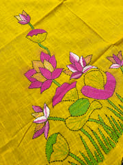 Lotus Theme Kanthawork Blouse Piece