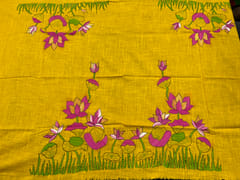 Lotus Theme Kanthawork Blouse Piece