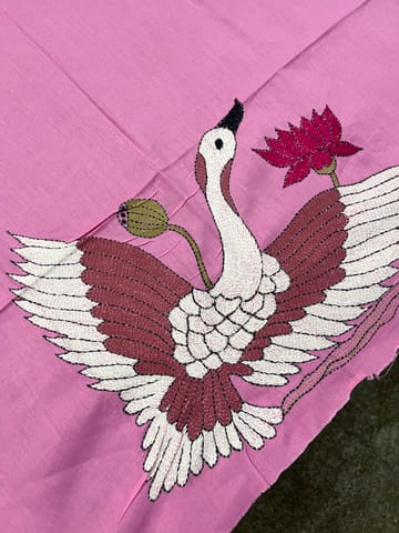 Bird Theme Kanthawork Blouse Piece