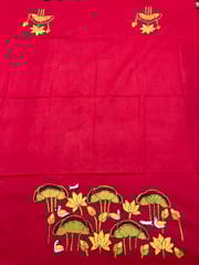 Lotus Pond Theme Kanthawork Blouse Piece