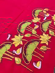 Lotus Pond Theme Kanthawork Blouse Piece