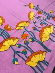 Lotus Theme Kanthawork Blouse Piece