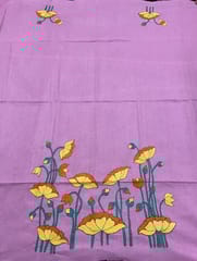 Lotus Theme Kanthawork Blouse Piece