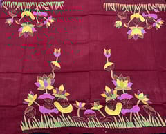 Lotus Theme Kanthawork Blouse Piece