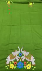 Elephant Theme Kanthawork Blouse Piece