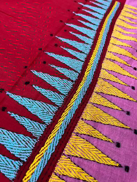 Dual Color Kanthawork Blouse Piece