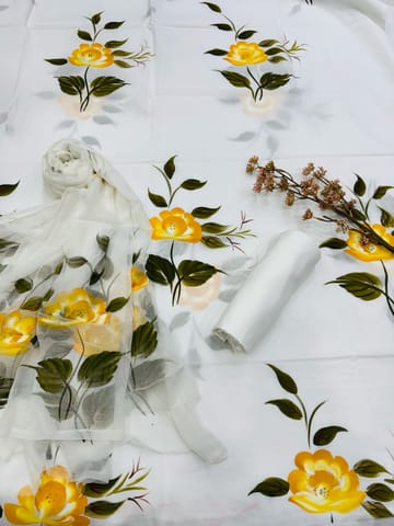 Hand Painted Dress Material