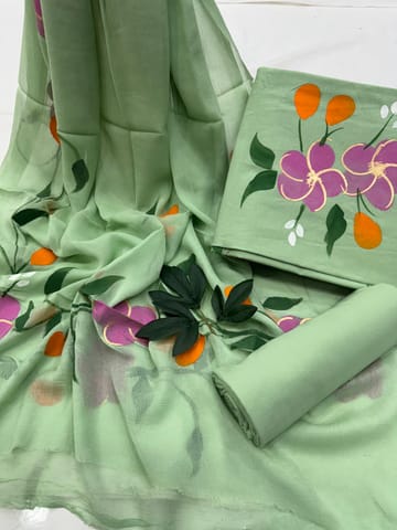 Hand Painted Dress Material