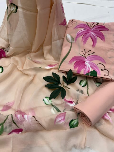Hand Painted Dress Material
