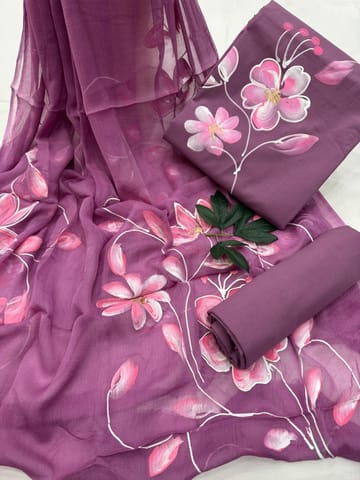 Hand Painted Dress Material