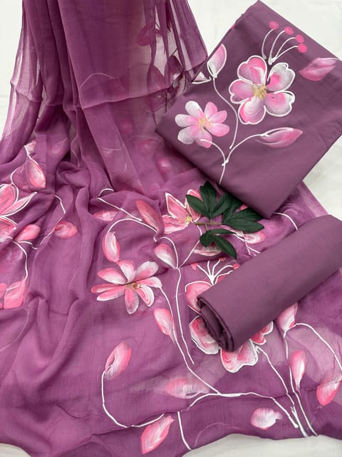 Hand Painted Dress Material