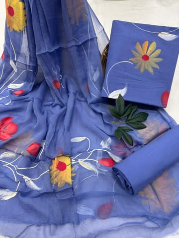 Hand Painted Dress Material