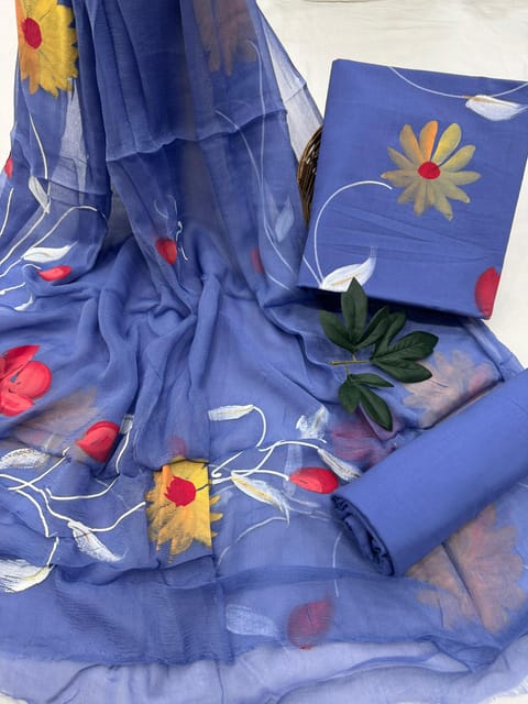 Hand Painted Dress Material