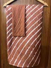 Chinon Lehariya Saree - BROWN