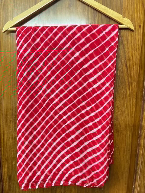 Chinon Lehariya Saree - RED