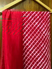 Chinon Lehariya Saree - RED