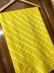 Chinon Lehariya Saree - YELLOW