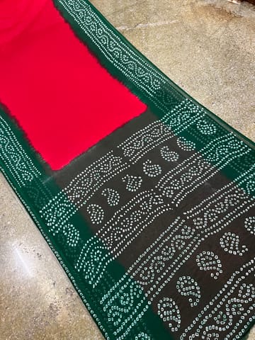 Georgette Bandhani Saree