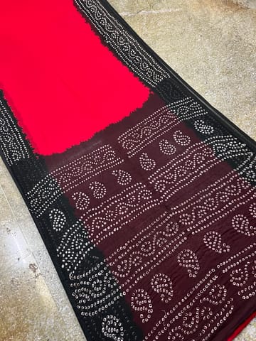 Georgette Bandhani Saree