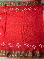 Jacquard Silk Bandhani Saree