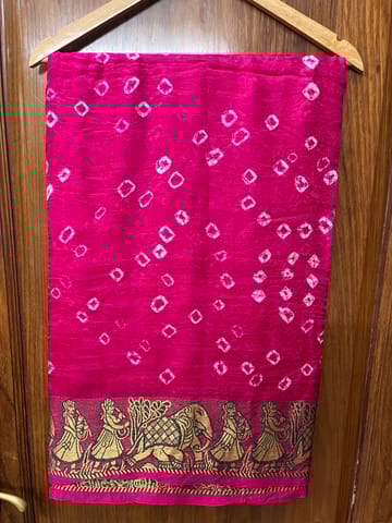 Jacquard Silk Bandhani Saree