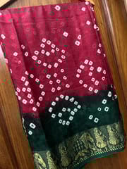 Jacquard Silk Bandhani Saree
