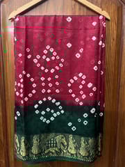 Jacquard Silk Bandhani Saree